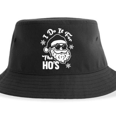 I Do It For The Hos Funny Christmas Pajama Family Xmas Sustainable Bucket Hat