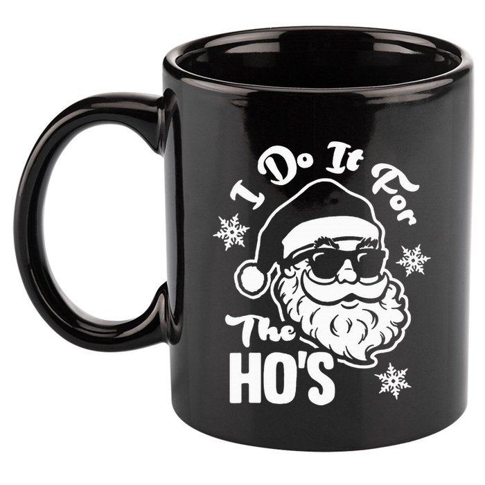 I Do It For The Hos Funny Christmas Pajama Family Xmas 11oz C Handle Ceramic Mug