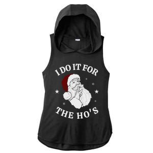 I Do It For The HoS Funny Christmas Rock Hand Santa Hat Great Gift Ladies PosiCharge Tri-Blend Wicking Draft Hoodie Tank