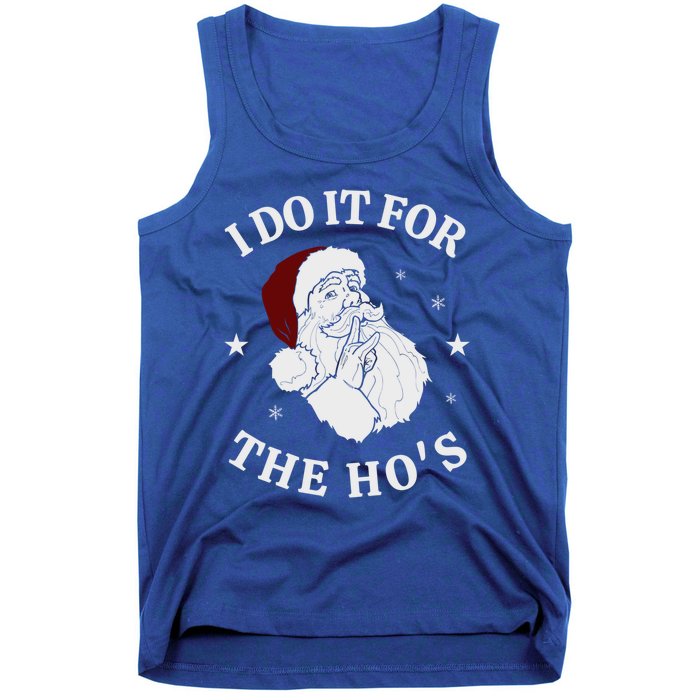 I Do It For The HoS Funny Christmas Rock Hand Santa Hat Great Gift Tank Top