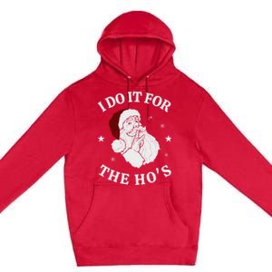 I Do It For The HoS Funny Christmas Rock Hand Santa Hat Great Gift Premium Pullover Hoodie