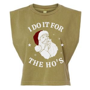 I Do It For The HoS Funny Christmas Rock Hand Santa Hat Great Gift Garment-Dyed Women's Muscle Tee