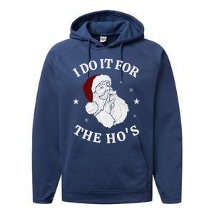 I Do It For The HoS Funny Christmas Rock Hand Santa Hat Great Gift Performance Fleece Hoodie