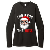 I Do It For The Hos Funny Inappropriate Christmas Santa Face Womens CVC Long Sleeve Shirt