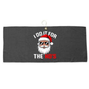 I Do It For The Hos Funny Inappropriate Christmas Santa Face Large Microfiber Waffle Golf Towel