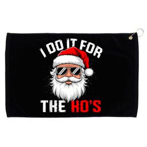 I Do It For The Hos Funny Inappropriate Christmas Santa Face Grommeted Golf Towel