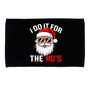 I Do It For The Hos Funny Inappropriate Christmas Santa Face Microfiber Hand Towel