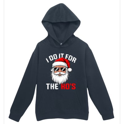 I Do It For The Hos Funny Inappropriate Christmas Santa Face Urban Pullover Hoodie