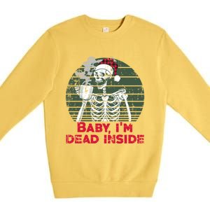 Im Dead Inside Skeleton Ing Cold Black Coffee Cute Gift Premium Crewneck Sweatshirt