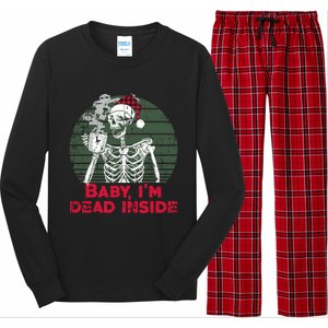 Im Dead Inside Skeleton Ing Cold Black Coffee Cute Gift Long Sleeve Pajama Set