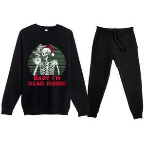 Im Dead Inside Skeleton Ing Cold Black Coffee Cute Gift Premium Crewneck Sweatsuit Set