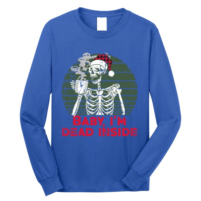 Im Dead Inside Skeleton Ing Cold Black Coffee Cute Gift Long Sleeve Shirt