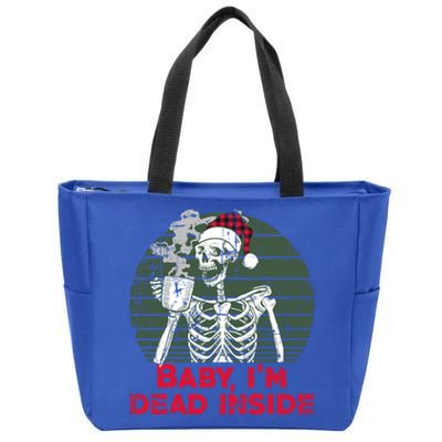 Im Dead Inside Skeleton Ing Cold Black Coffee Cute Gift Zip Tote Bag