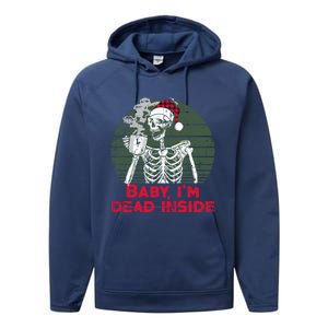 Im Dead Inside Skeleton Ing Cold Black Coffee Cute Gift Performance Fleece Hoodie