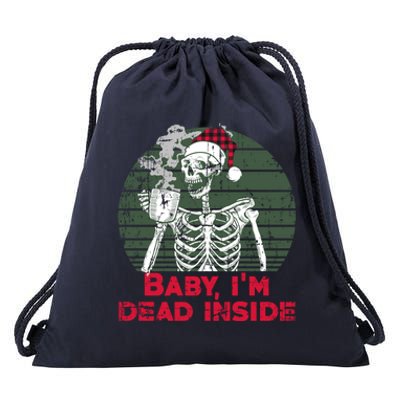 Im Dead Inside Skeleton Ing Cold Black Coffee Cute Gift Drawstring Bag