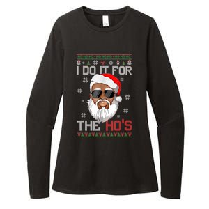 I Do It For The Hos Christmas African American Santa Black Womens CVC Long Sleeve Shirt