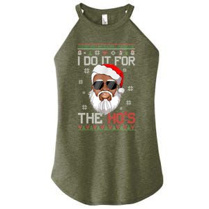 I Do It For The Hos Christmas African American Santa Black Women's Perfect Tri Rocker Tank