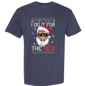 I Do It For The Hos Christmas African American Santa Black Garment-Dyed Heavyweight T-Shirt