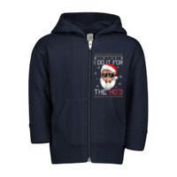 I Do It For The Hos Christmas African American Santa Black Toddler Zip Fleece Hoodie