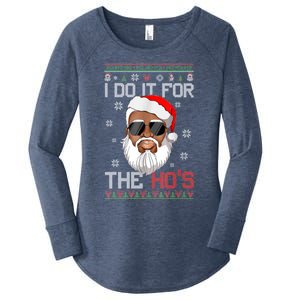 I Do It For The Hos Christmas African American Santa Black Women's Perfect Tri Tunic Long Sleeve Shirt