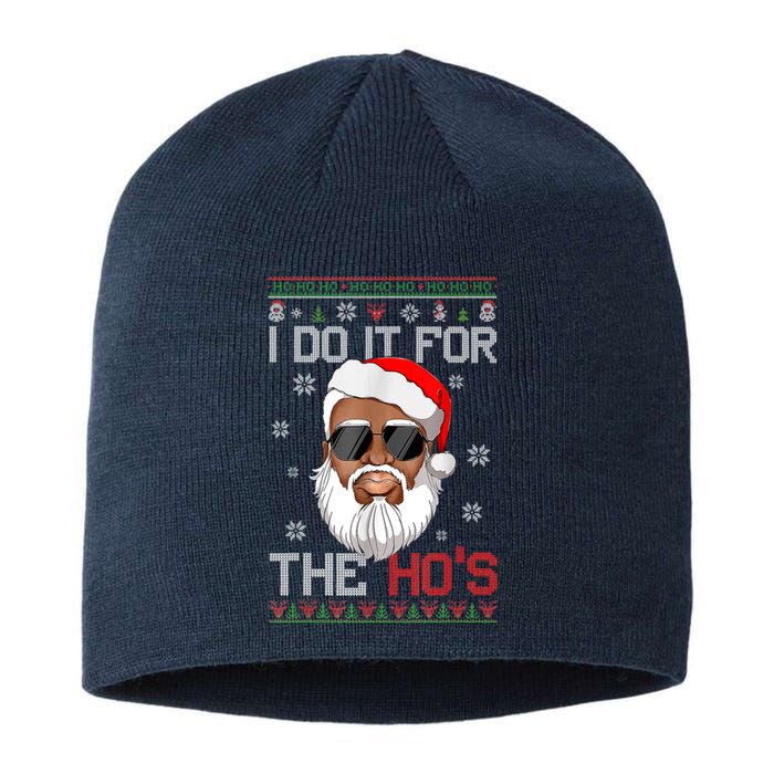 I Do It For The Hos Christmas African American Santa Black Sustainable Beanie