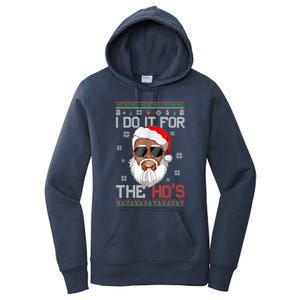 I Do It For The Hos Christmas African American Santa Black Women's Pullover Hoodie