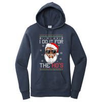 I Do It For The Hos Christmas African American Santa Black Women's Pullover Hoodie