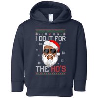 I Do It For The Hos Christmas African American Santa Black Toddler Hoodie