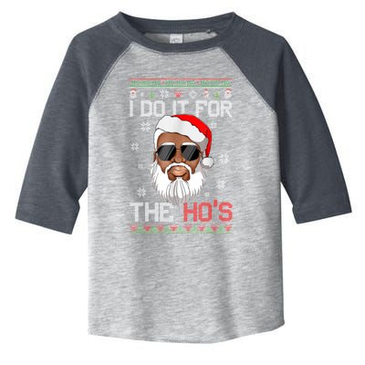 I Do It For The Hos Christmas African American Santa Black Toddler Fine Jersey T-Shirt