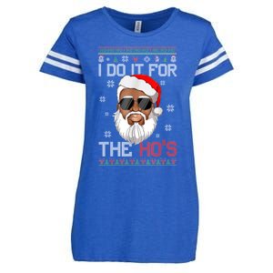 I Do It For The Hos Christmas African American Santa Black Enza Ladies Jersey Football T-Shirt