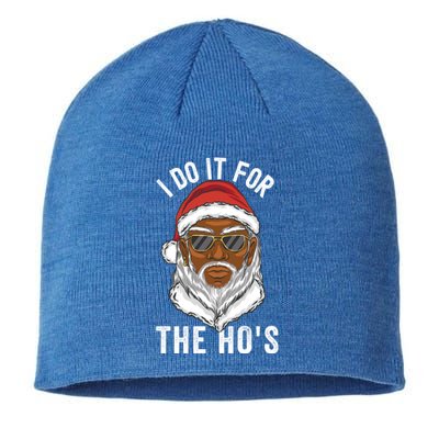 I Do It For The Hos Christmas African American Santa Black Sustainable Beanie