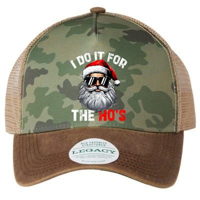 I Do It For The Hos Funny Inappropriate Christmas Santa Face Legacy Tie Dye Trucker Hat