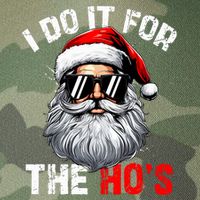 I Do It For The Hos Funny Inappropriate Christmas Santa Face Legacy Tie Dye Trucker Hat