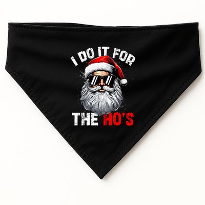 I Do It For The Hos Funny Inappropriate Christmas Santa Face USA-Made Doggie Bandana
