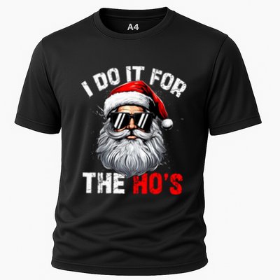 I Do It For The Hos Funny Inappropriate Christmas Santa Face Performance Shirt