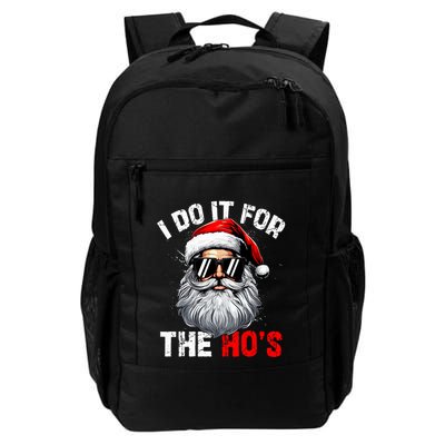 I Do It For The Hos Funny Inappropriate Christmas Santa Face Backpack