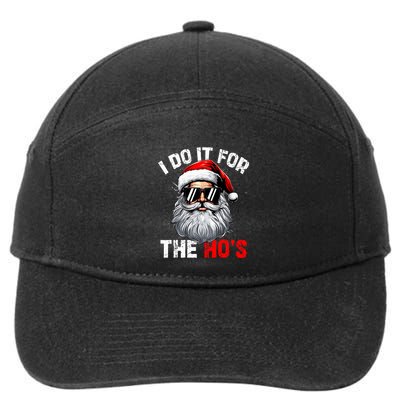 I Do It For The Hos Funny Inappropriate Christmas Santa Face 7-Panel Snapback Hat