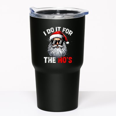 I Do It For The Hos Funny Inappropriate Christmas Santa Face Tumbler