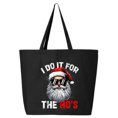 I Do It For The Hos Funny Inappropriate Christmas Santa Face 25L Jumbo Tote