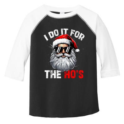 I Do It For The Hos Funny Inappropriate Christmas Santa Face Toddler Fine Jersey T-Shirt