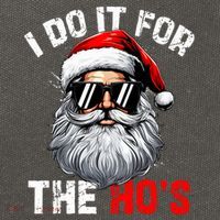 I Do It For The Hos Funny Inappropriate Christmas Santa Face Cotton Canvas Backpack