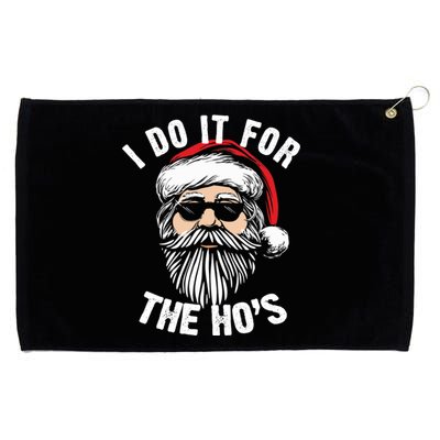 I Do It For The Hos Christmas African American Santa Black Grommeted Golf Towel