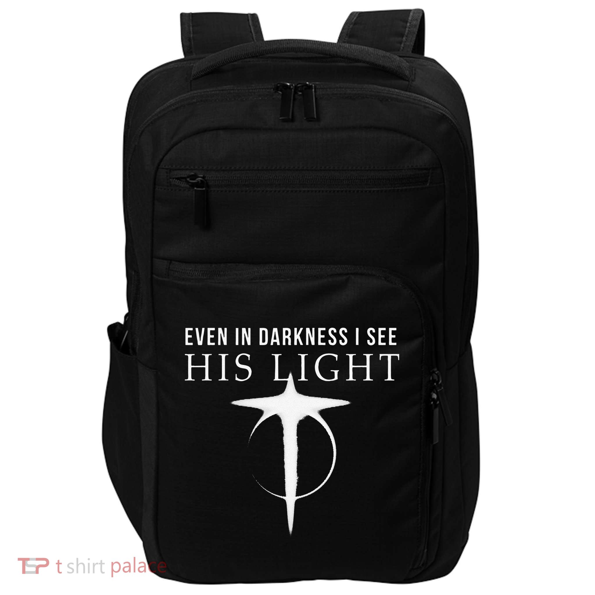 In Darkness I See His Light Jesus Christian S Gift Impact Tech Backpack
