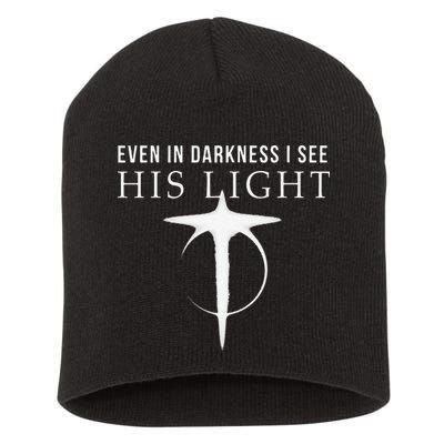 In Darkness I See His Light Jesus Christian S Gift Short Acrylic Beanie