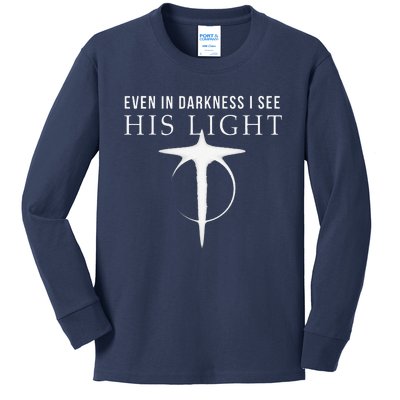 In Darkness I See His Light Jesus Christian S Gift Kids Long Sleeve Shirt