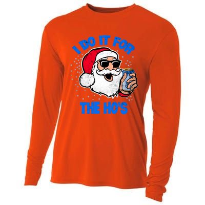 I Do It For The Hos Adult Funny Inappropriate Christmas Gift Cooling Performance Long Sleeve Crew