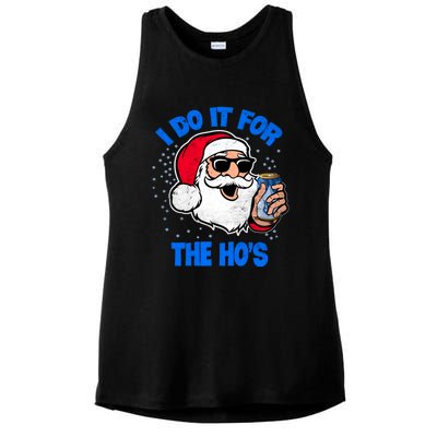 I Do It For The Hos Adult Funny Inappropriate Christmas Gift Ladies PosiCharge Tri-Blend Wicking Tank