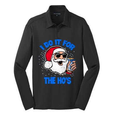 I Do It For The Hos Adult Funny Inappropriate Christmas Gift Silk Touch Performance Long Sleeve Polo