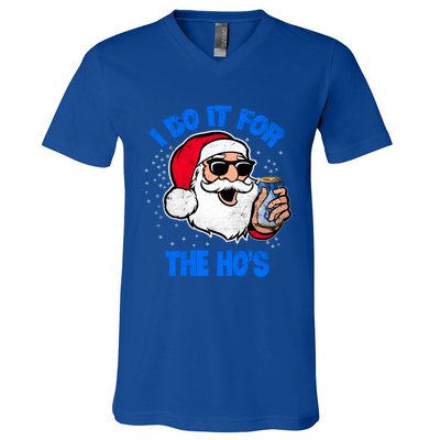 I Do It For The Hos Adult Funny Inappropriate Christmas Gift V-Neck T-Shirt