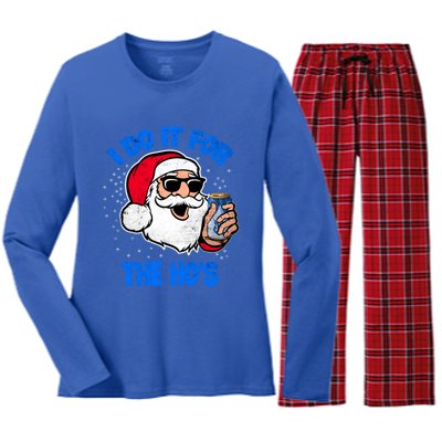 I Do It For The Hos Adult Funny Inappropriate Christmas Gift Women's Long Sleeve Flannel Pajama Set 